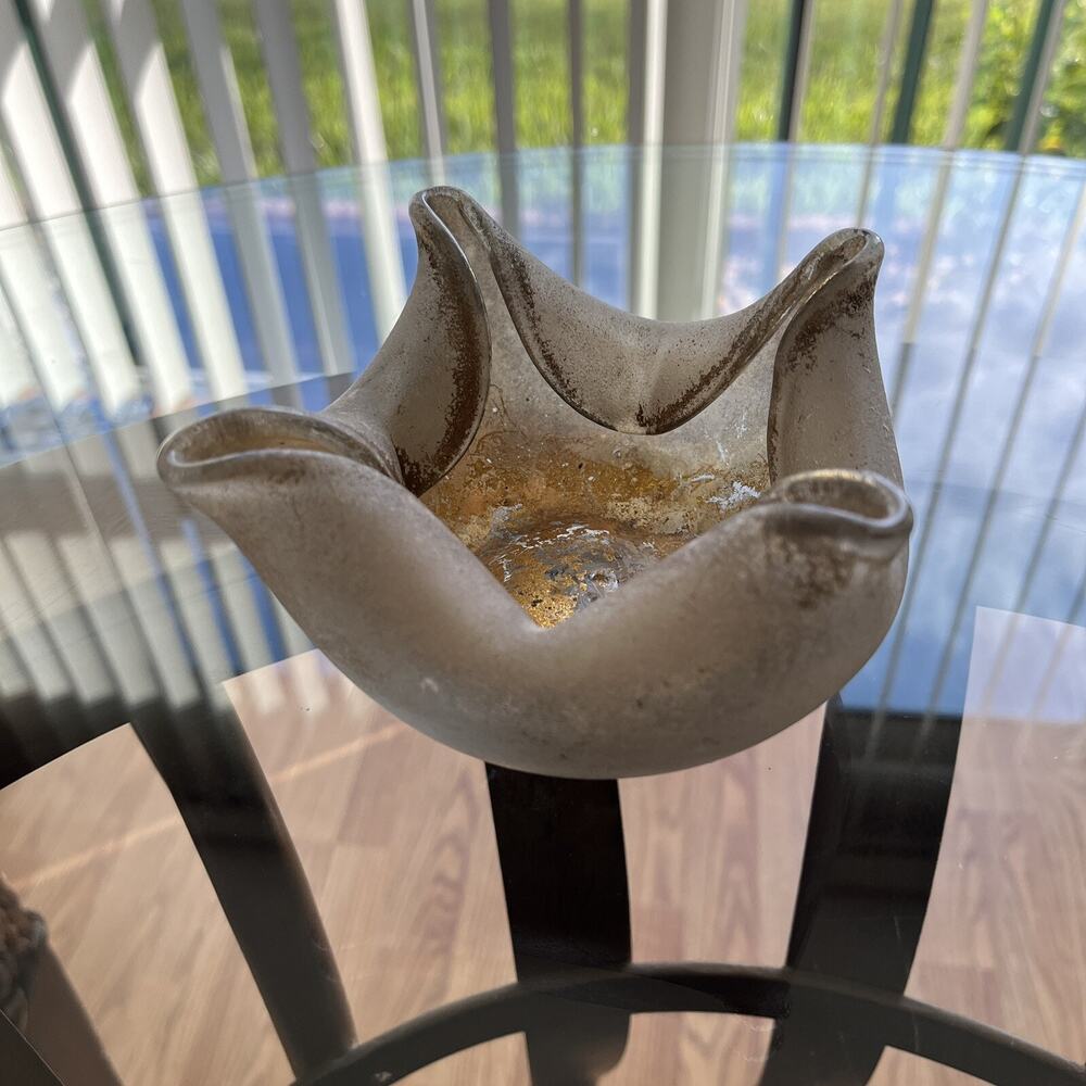 Anthropologie Gold Pinched Bowl Tea Light Candle Holder Candy Dish home decor